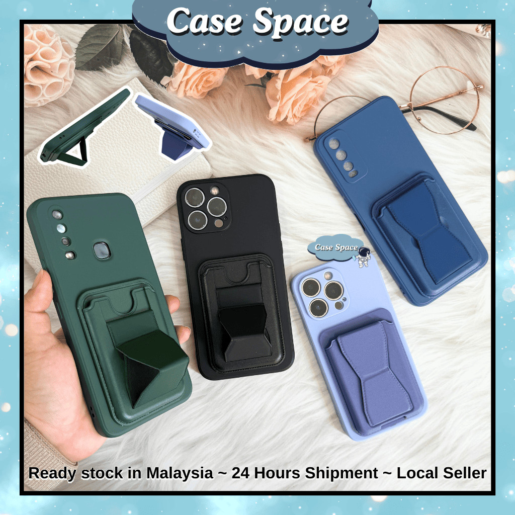 Oppo A3 A5 A6 Pro A53 2020 A15 A15s A16 A17 A17k A18 A38 fon sarung card holder stand tpu soft case 