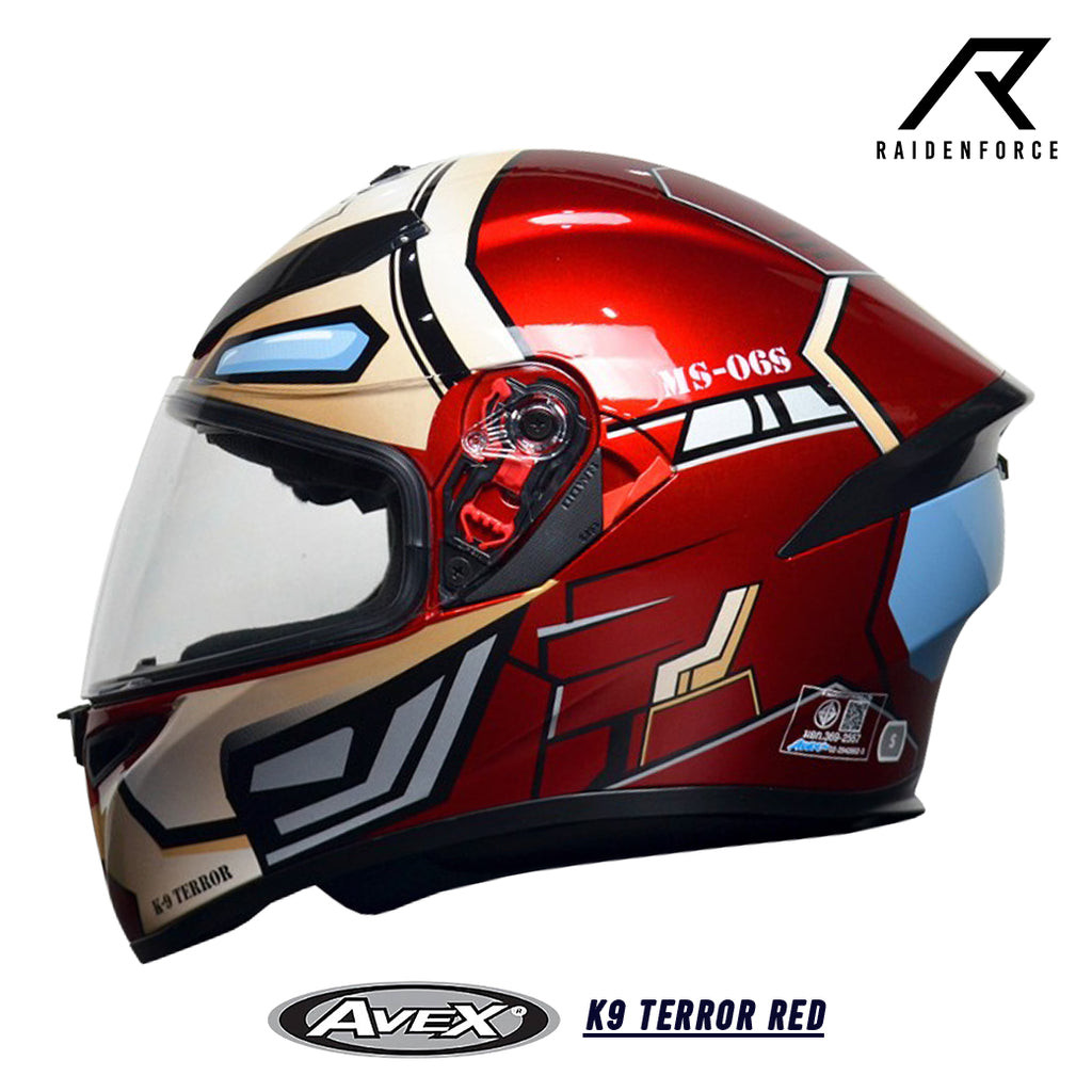 หมวกกันน็อค Avex Plus Helmets K9 Terror Red