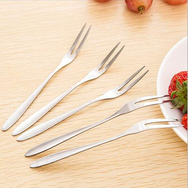 สามารถใช้ซ้ำได้ สแตนเลส ส้อม ผลไม้ ส้อมผลไม้สำหรับใช้ในบ้าน