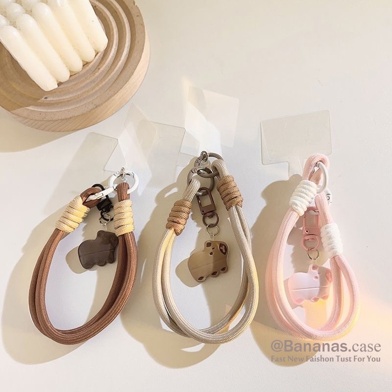 การ์ตูน Capibala โทรศัพท์แหวนโทรศัพท์ Lanyard Key Lanyard ป้องกันอุปกรณ์เสริมโทรศัพท์
