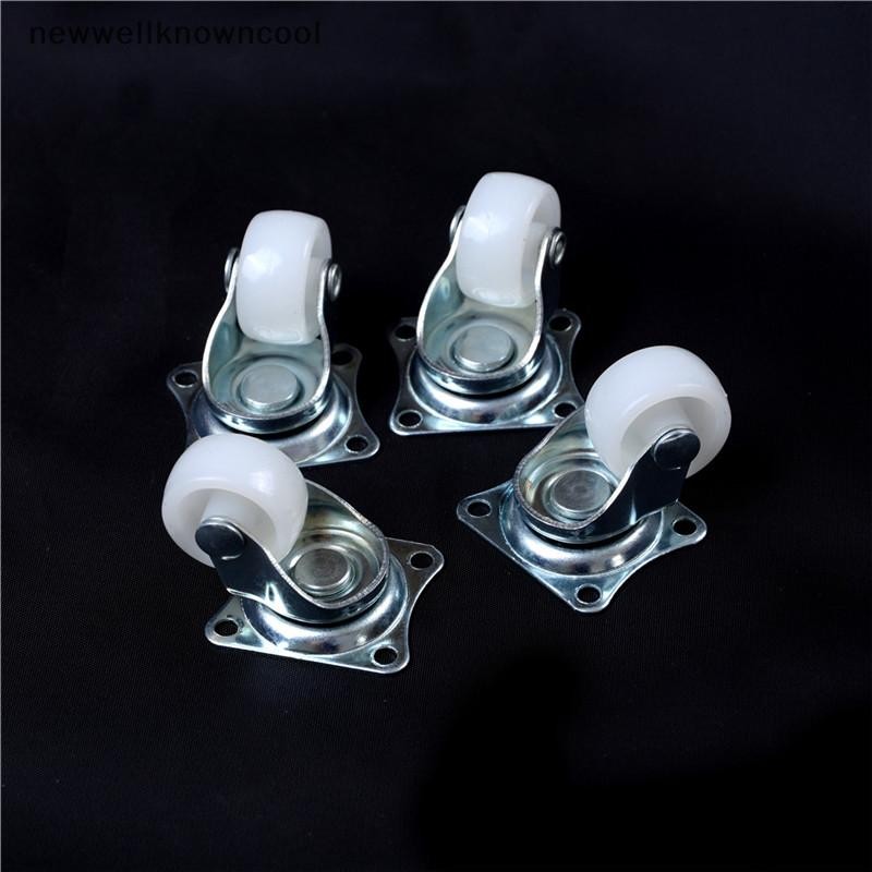 Newwellknowncool 4pcs 10kg Universal หมุนล้อ 1 "ล้อ Castor สีขาว PP ไนลอน Roller ล้อ AAD