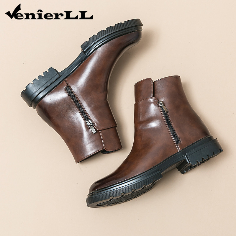 Chelsea รองเท้าบูทหุ้มข้อ แบบหนัง ข้อสูง หัวแหลม มีซิป พรีเมี่ยม สําหรับผู้ชาย