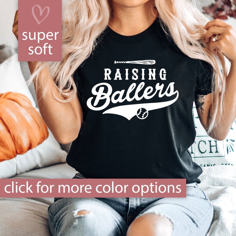 Raising Ballers Shirt for Baseball Mom, Baseball Tshirt for Women for Baseball Game Day T Shirt, Rai