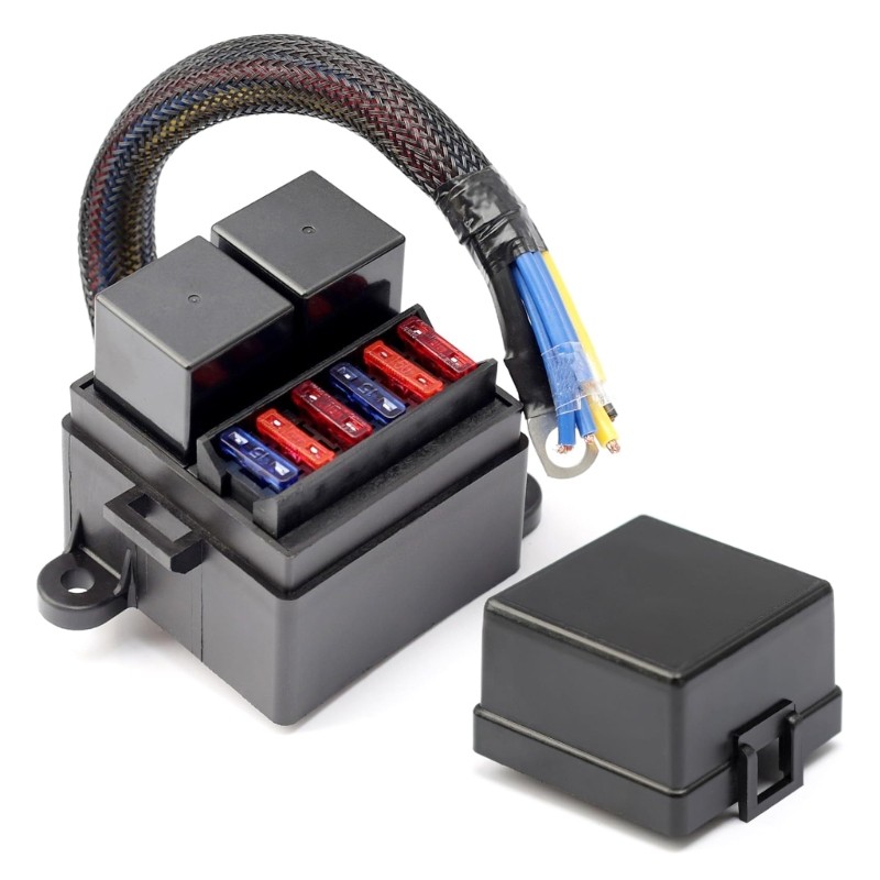 XU Heavy Duty 80A 12V 2 ช่องรีเลย์และฟิวส์กล่องสําหรับรถจักรยานยนต์ที่มีฉลากที่ชัดเจน ราคา ถูกที่สุด ดีลบีเคเค