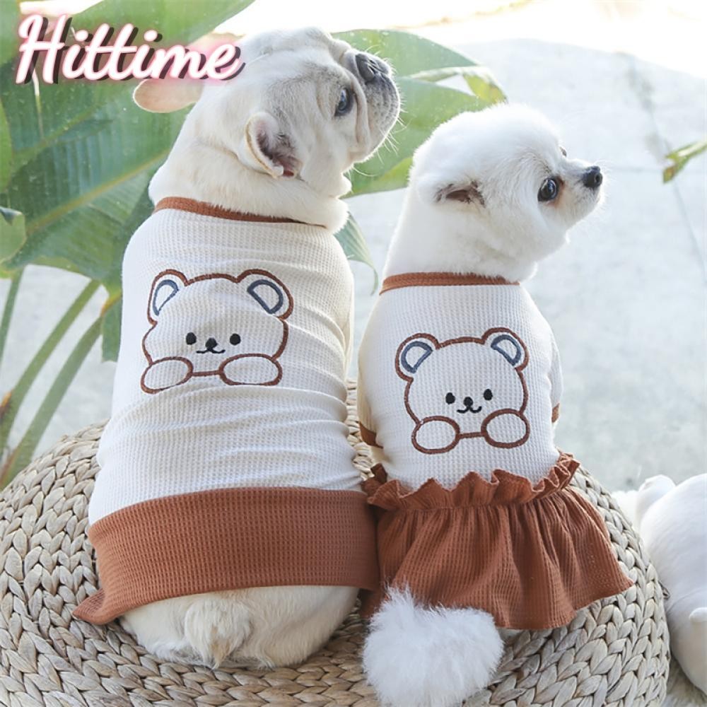 Hittime ฤดูใบไม้ผลิฤดูร้อนชุดสุนัขสัตว์เลี้ยงคนรักเสื้อผ้านุ่มสบาย Puppuy สุนัขแมวชุดเสื้อผ้าสัตว์เลี้ยง B4H6