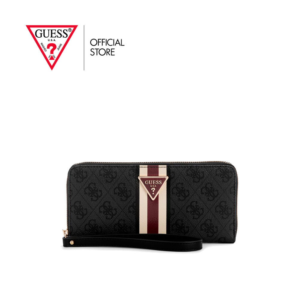 GUESS กระเป๋า รุ่น SS8500146 LAUREL SLG LARGE ZIP AROUND BLACK สีดำ