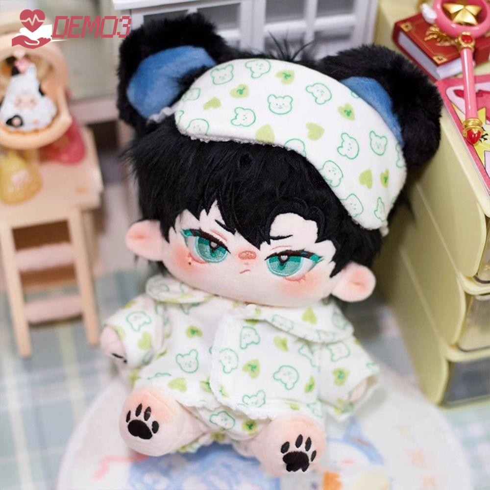 [ดีโม3] ชุดนอนผ้าฝ้ายตุ๊กตา,15ซม./20ซม.การ์ตูนตุ๊กตาเสื้อผ้านอนหลับ,พร้อมตาเปลี่ยนน่ารักเสื้อคลุมอาบน้ําตุ๊กตาอุปกรณ์เสริมสําหรับ15ซม./20ซม.ตุ๊กตาผ้าฝ้าย/สําหรับ1/12ตุ๊กตา บีเจดี
