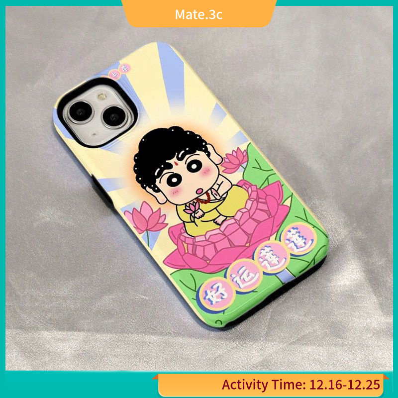 เคสโทรศัพท์มือถือ กันกระแทก ลายการ์ตูนชินจังจอมแก่น สําหรับ Iphone 14 13 12