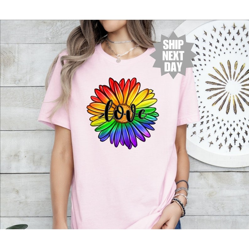 Human LGBT T-Shirt, Daisy Pride Shirt, Pride Love Shirt, LGBTQ Pride T-Shirt, Love Is Love Shirt, Pride Month T-Shi