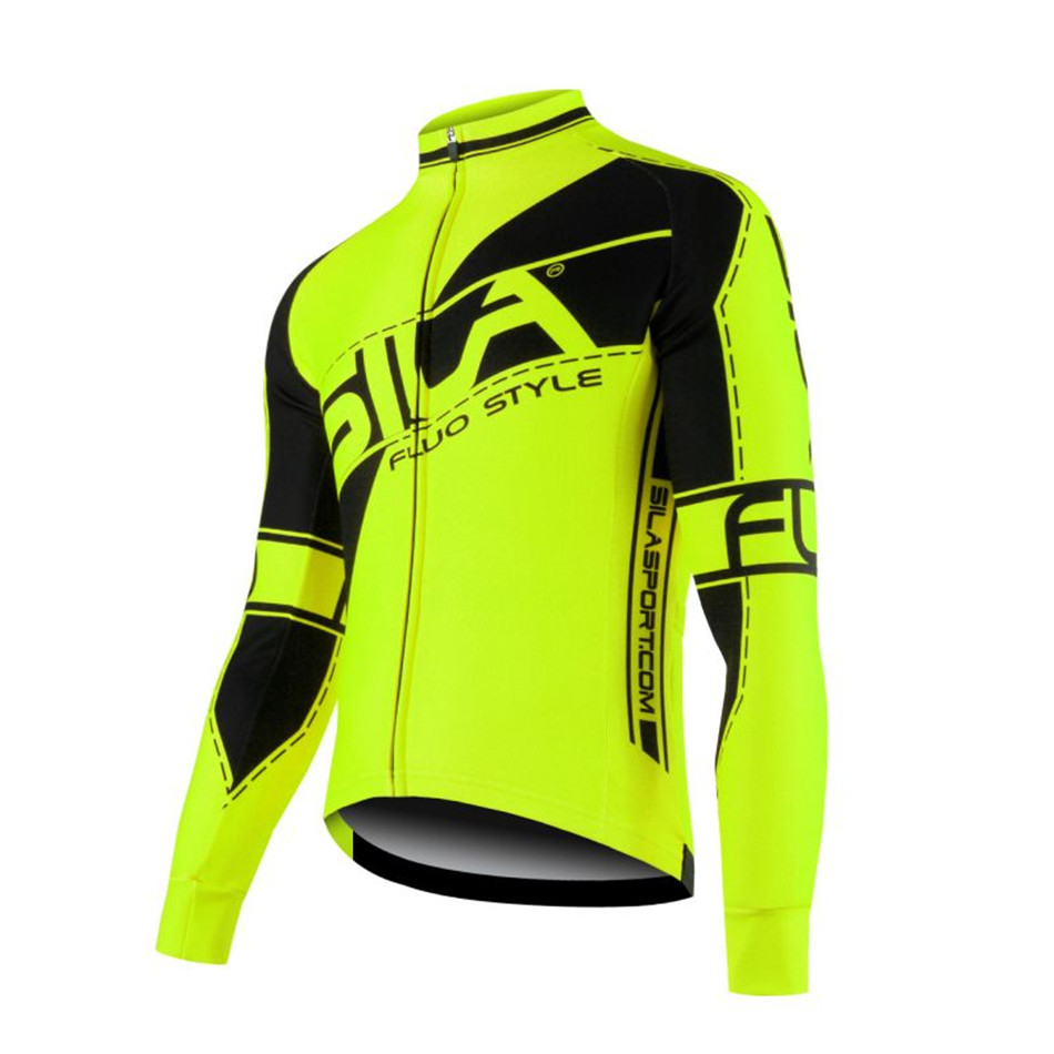Sila Usa Mens Bike Outdoor Sports Jersey Long Sleeve Winter Jacket Mountain Biking Long Cycling Jers