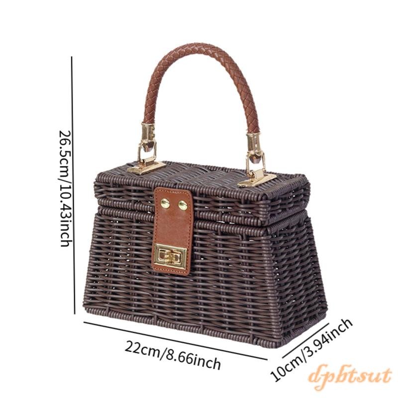 [dpbtsut] กระเป๋าผ้าทอสําหรับผู้หญิงกระเป๋าถือ Boho Bag Lady Trend ราคา ถูกที่สุด ดีลบีเคเค แกลเลอรีภาพที่ 9