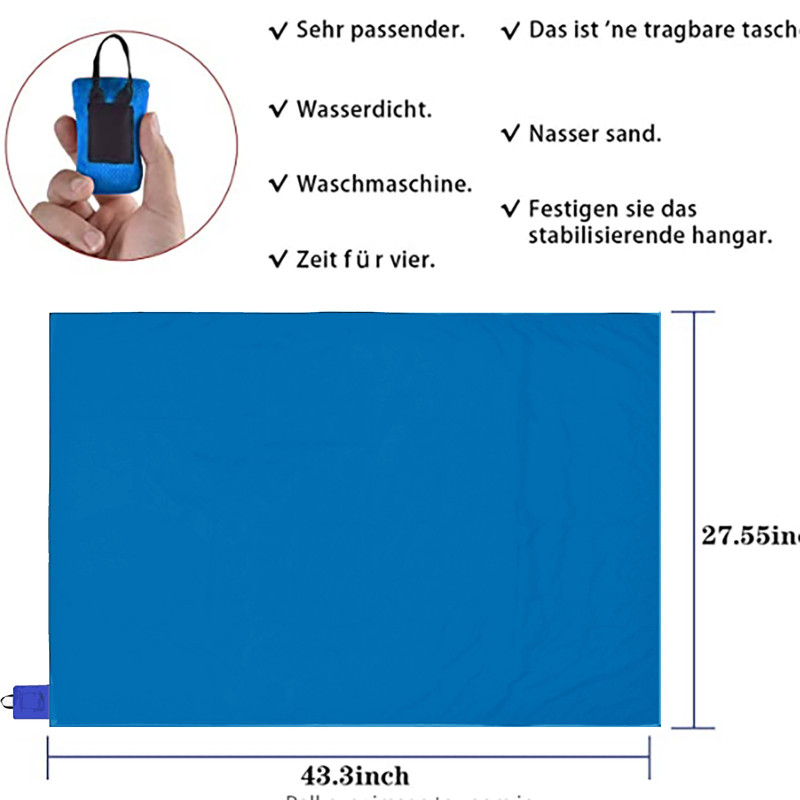 มินิแบบพกพาน้ําหนักเบาเสื่อปิกนิกกระเป๋าผ้าห่มกันน้ํากลางแจ้งท่องเที่ยวตั้งแคมป์ผ้าห่มชายหาดพับได้ทนทานผ้าห่มเสื่อ - รูปที่ 3