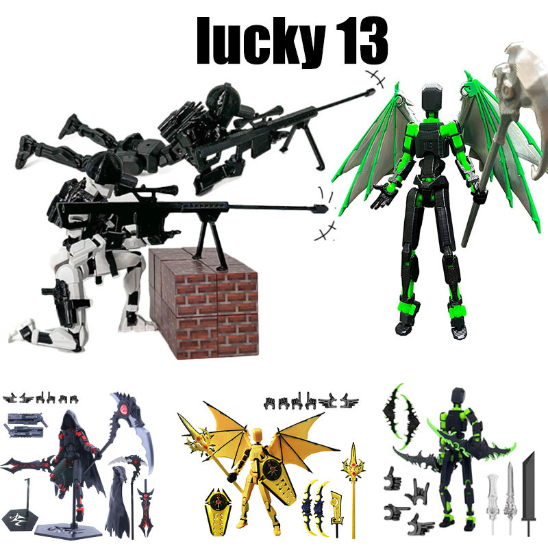 Dummy 13 Action Figure Lucky 13 Action Figure 3D พิมพ์ตุ๊กตา Movable Joint รุ่น
