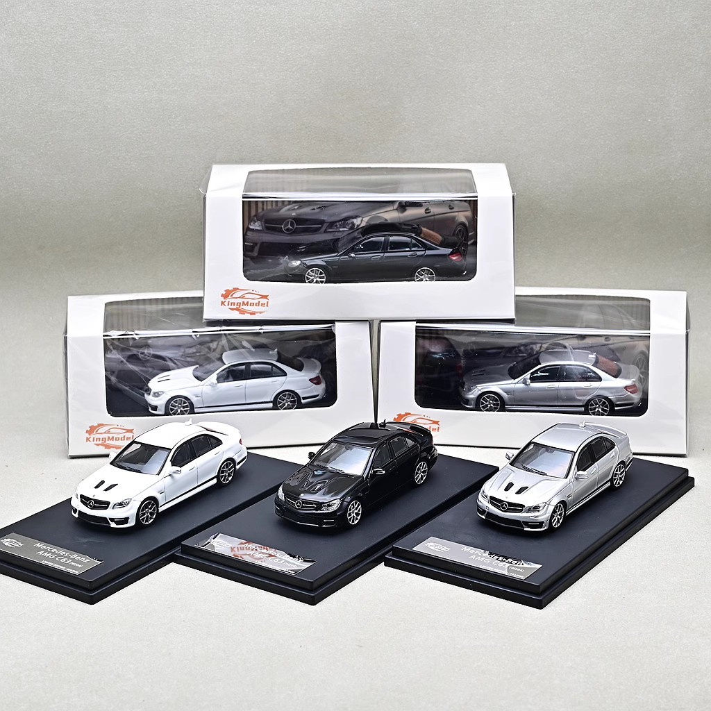 KING MODEL 1: 64 Benz Benz C63 AMG W204 507 รุ่นสีดําสีขาวเงินรุ่นรถ