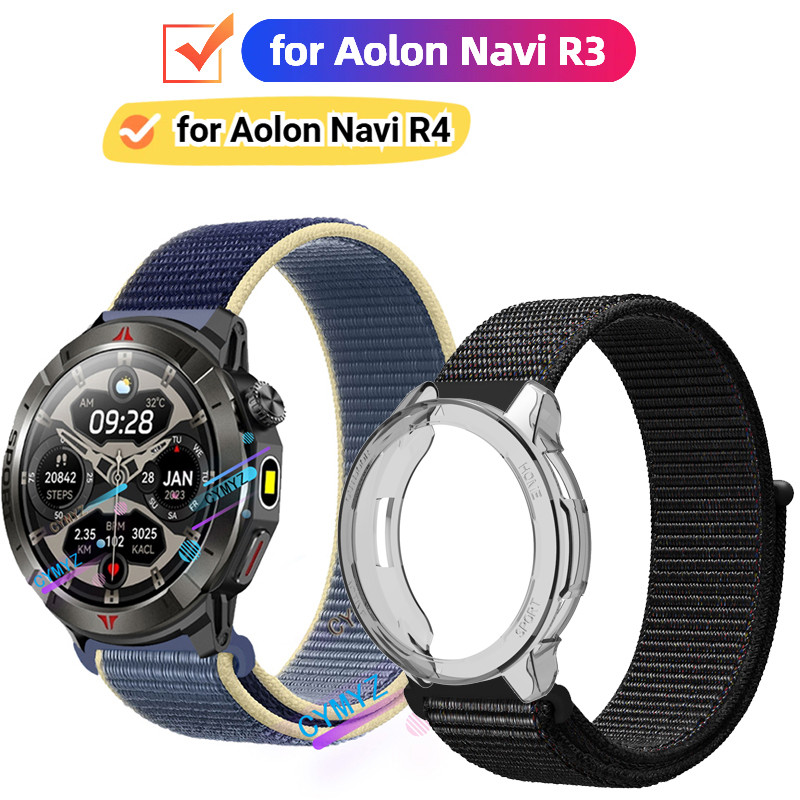 Aolon Navi R3 R4 สายไนลอนสําหรับ Aolon Navi R4 strap สายรัดข้อมือกีฬา Aolon Navi R3 R4 case ป้องกันห