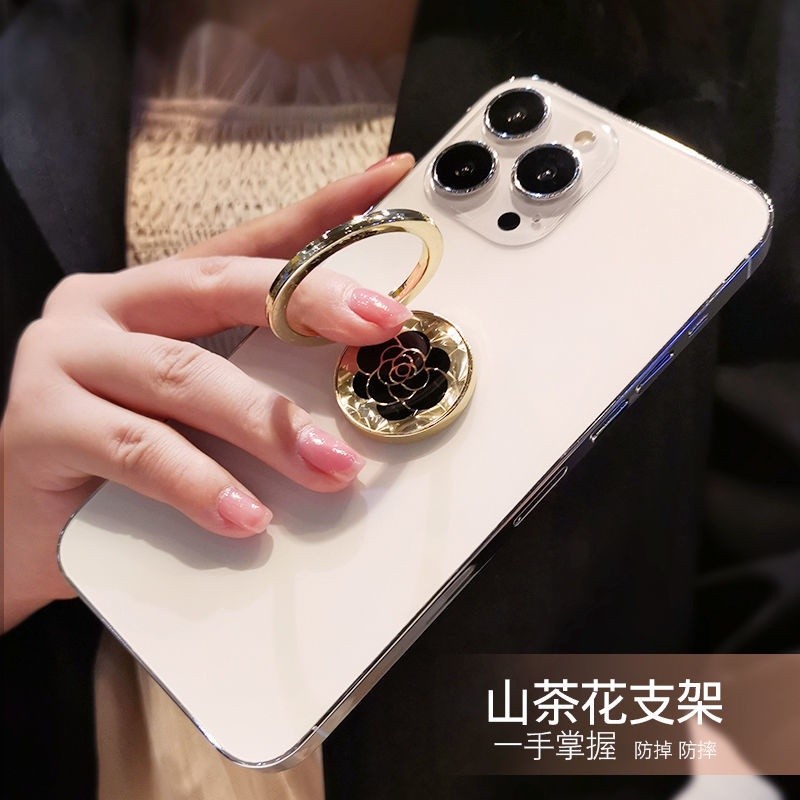 โทรศัพท์มือถือแหวนนิ้วหัวเข็มขัดวงเล็บด้วยเพชรส่วนบุคคล ผี ดอกเคมีเลีย พลอยเทียม หัวเข็มขัดนิ้วเคสโทรศัพท์สนับสนุนสติกเกอร์รุ่นหญิง - รูปที่ 2