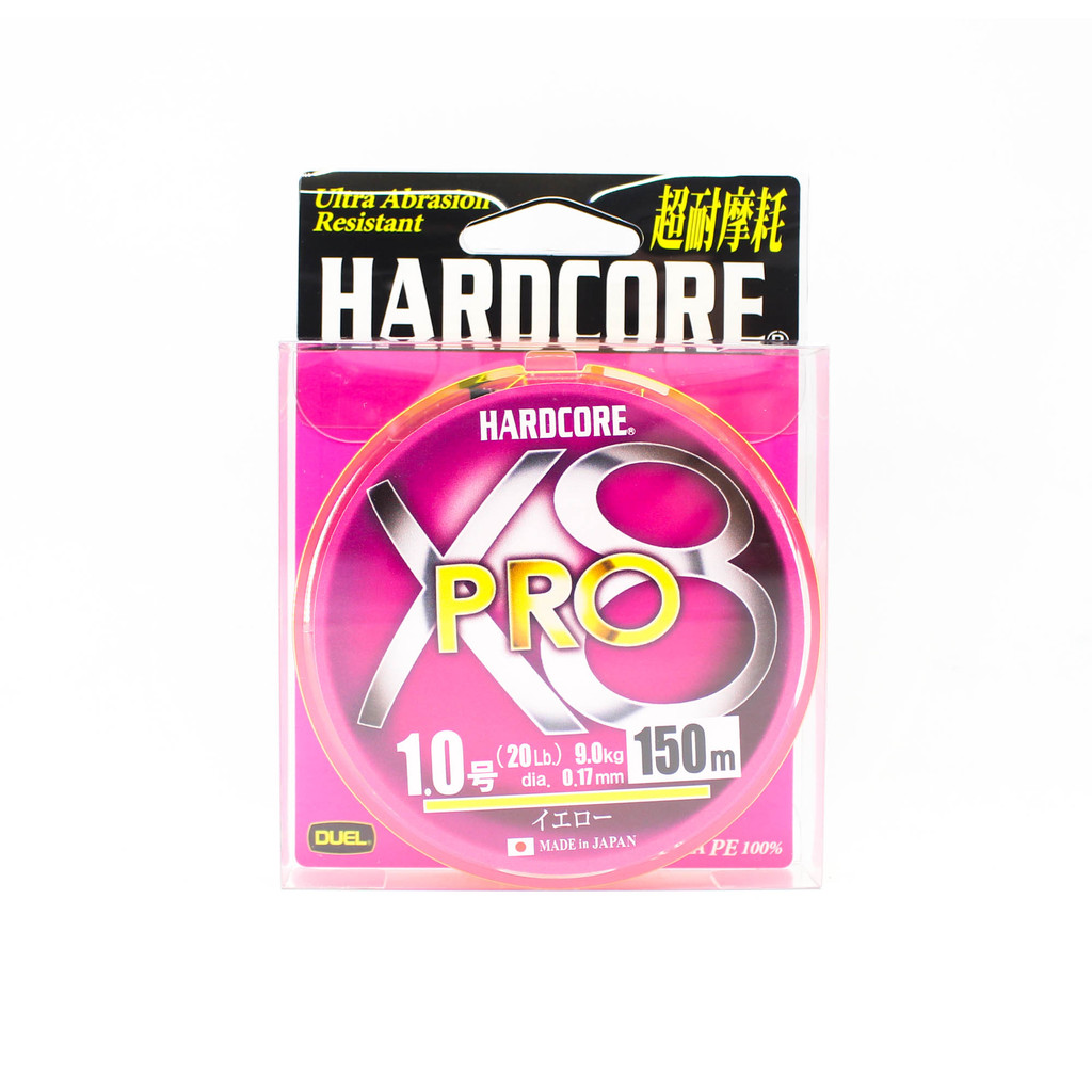 Yo Zuri Duel P.E Line Hardcore X8 Pro 150m P.E 1.0 9.0Kg สีเหลือง H3880-Y