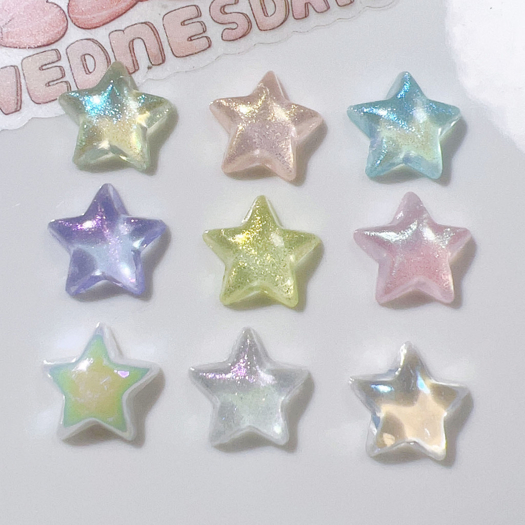 การ์ตูน Aurora สี Star Croc Jibbits อะคริลิค Fitting รองเท้า Charms DIY เครื่องประดับ Jibitz Croc Mini ดาวห้าแฉก jibits สําหรับสาวรองเท้าอุปกรณ์เสริม