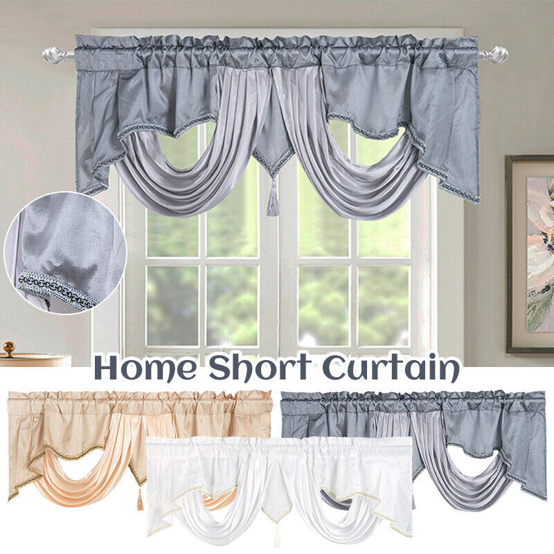 ผ้าม่านสั้น Blackout Valance Rod Pocket Valance สําหรับหอพักห้องนอนห้องน้ํา