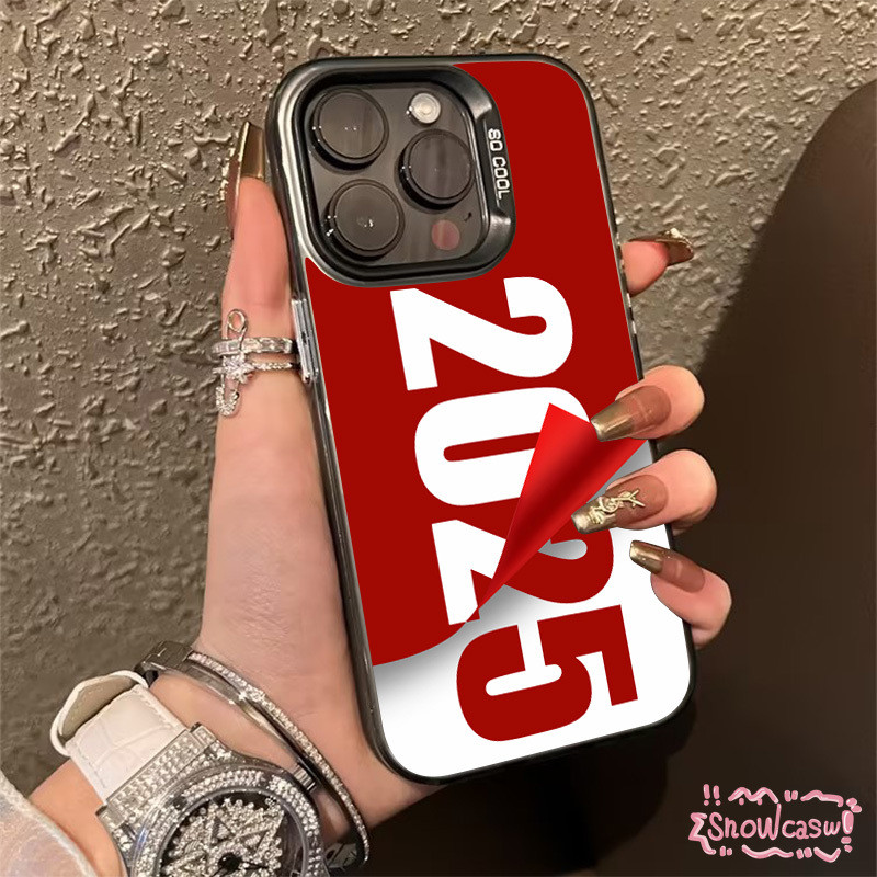 เคส Realme C67 C55 C51s C35 C25 Note 50 C51 C53 C21 C17 C12 C30 C33 C20 C15 C11 C3 5 5i หมายเลขสีแดงอย่างง่าย 2025 รูปแบ