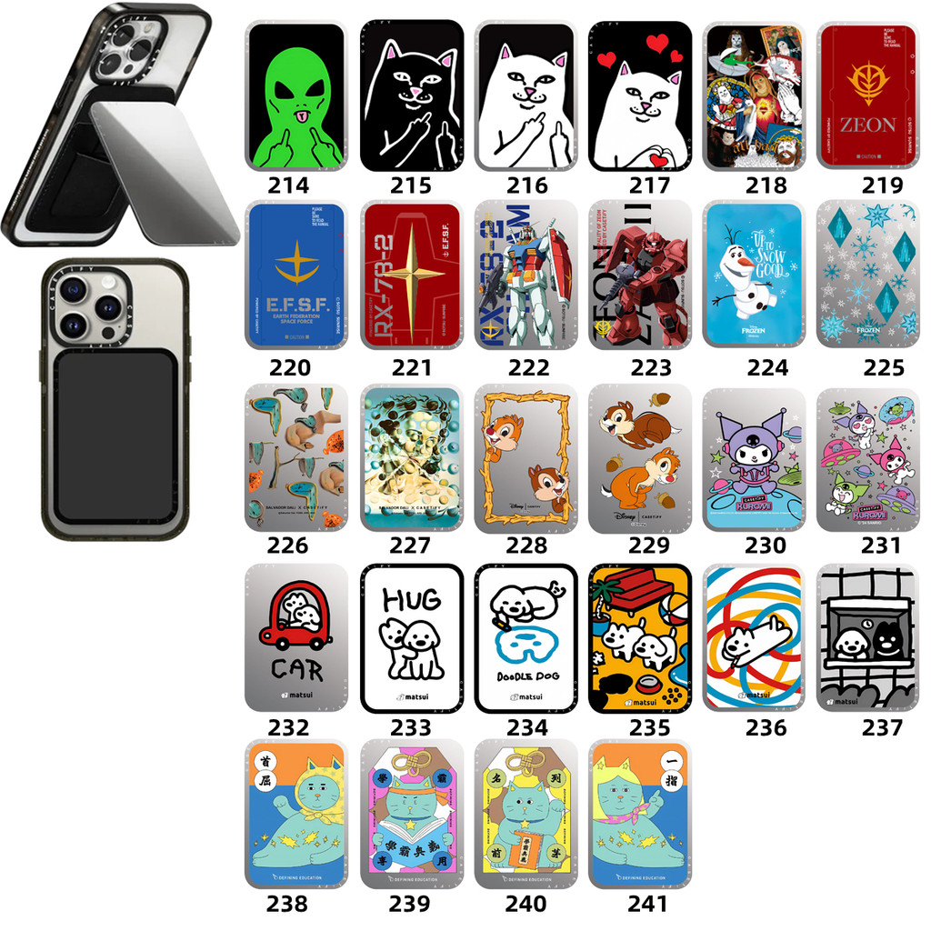 Casetify214-241 RIPNDIP GUNDAMKuromi Chip & Dale Snappy Cardholder Stand Magnetic compatible universal Grip Magnetic case กระจก Creative Telescopic พับ Huyen Dinh Grips