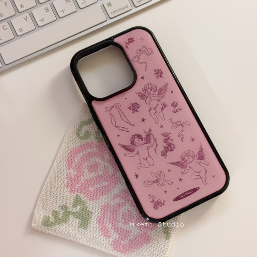 เกาหลี Ins Sweet Angel Baby Soft Edge Case สําหรับ Iphone17/16promax/15pro/13/12/11/14pro เคสโทรศัพท์
