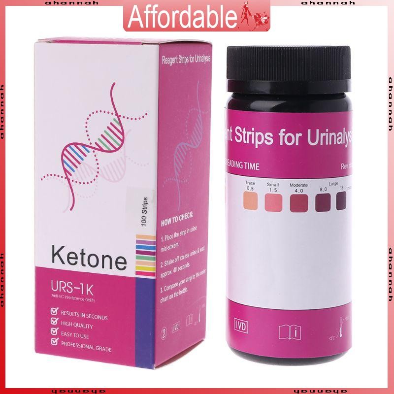 Ah 100 ชิ้น Keto Test Strips การทดสอบคีโตนในปัสสาวะบนอาหารคีโตเจนิกคาร์บต่ํา