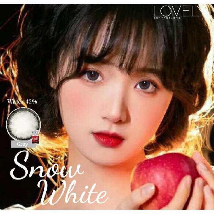 🔥คอนแทคเลนส์✨ขนาดกลาง✨Brown / Gray✨Snow white (Lovely)
