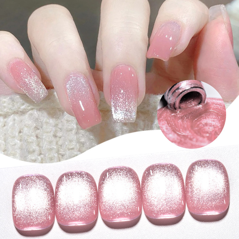 MTSSII 7ml Rose Moonlight Cat Magnetic Eye Gel Polish สีขาว Nude สีเทาสีฟ้า Holo แก้ว Soak Off เล็บเจล