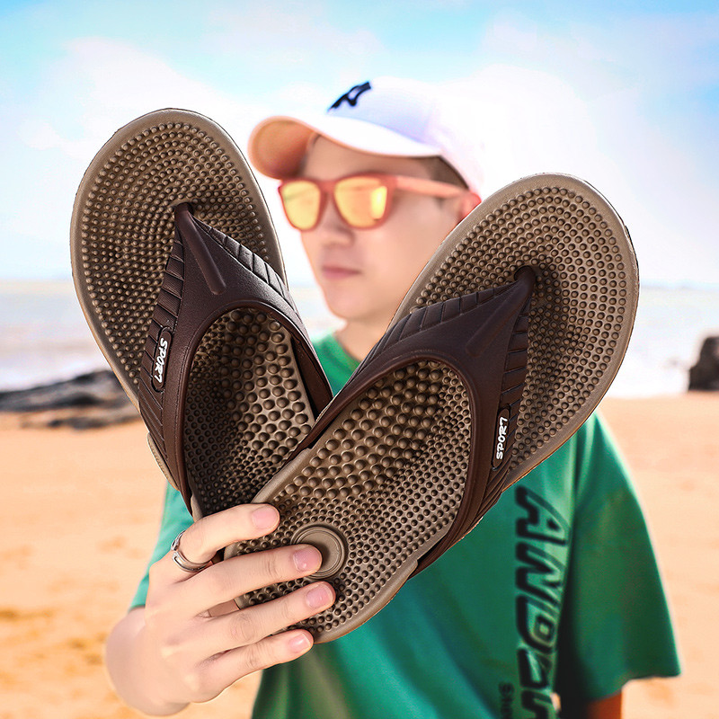 คุณภาพสูงฤดูร้อน Beach Flip Flops ผู้ชายแฟชั่น Breathable Casual Beach ผู้ชายรองเท้าแตะ Casual กลางแจ้งสไลด์ผู้ชาย Flip Flops