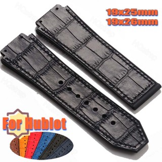 No-logo สายหนังสําหรับ HUBLOT สายนาฬิกา 19x25 มม.19x26 มม.สร…