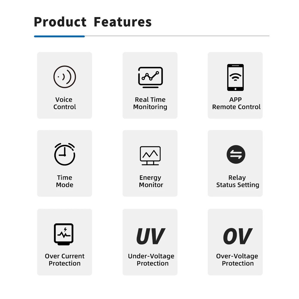 WiFi สมาร์ท Circuit Breaker MCB 1P + N 63A พลังงาน kWh แรงดันไฟฟ้า Current Meter Protector เสียงรีโมทคอนโทรลสวิทช์ - รูปที่ 3