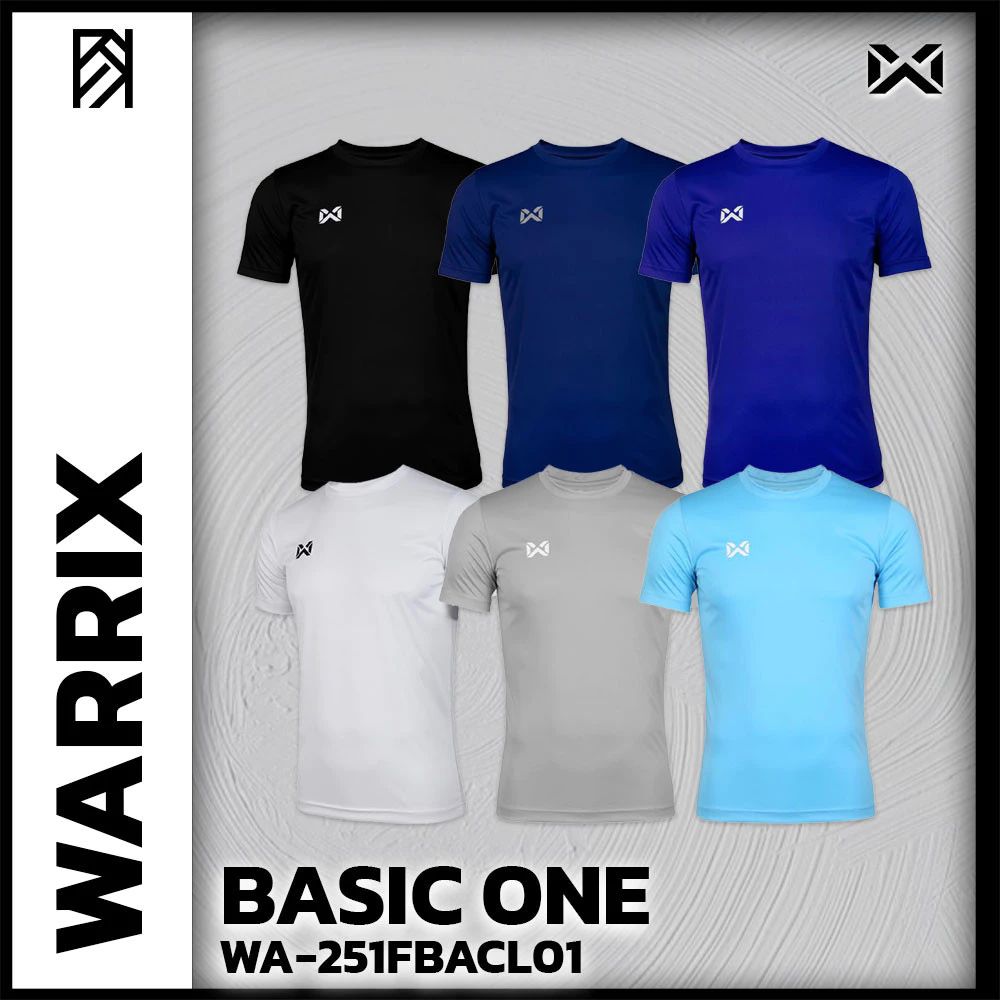 ถูกชัวร์ไม่มั่วนิ่ม Warrix เสื้อฟุตบอลคอกลมแขนสั้น “Basic One” รุ่น WA-251FBACL01/WA-FBA071 แท้100%