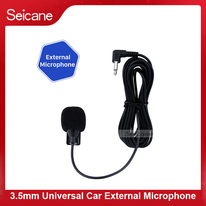 Seicane Universal Car Microphone with Noise Cancelling, 3.5mm Aux for Android/iOS Car Stereo, 50Hz-20kHz HD Audio, Plug & Play Karaoke Mic for Car DVD/Radio/Head Unit, Hands-Free