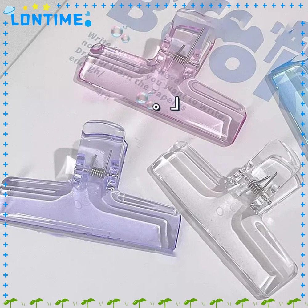 LONTIME แฟ้ม Clamps Holder, อะคริลิคโปร่งใส Binder คลิป, เครื่องเขียนคุณภาพสูงอุปกรณ์การเรียนที่มีสีสัน Planner Clip