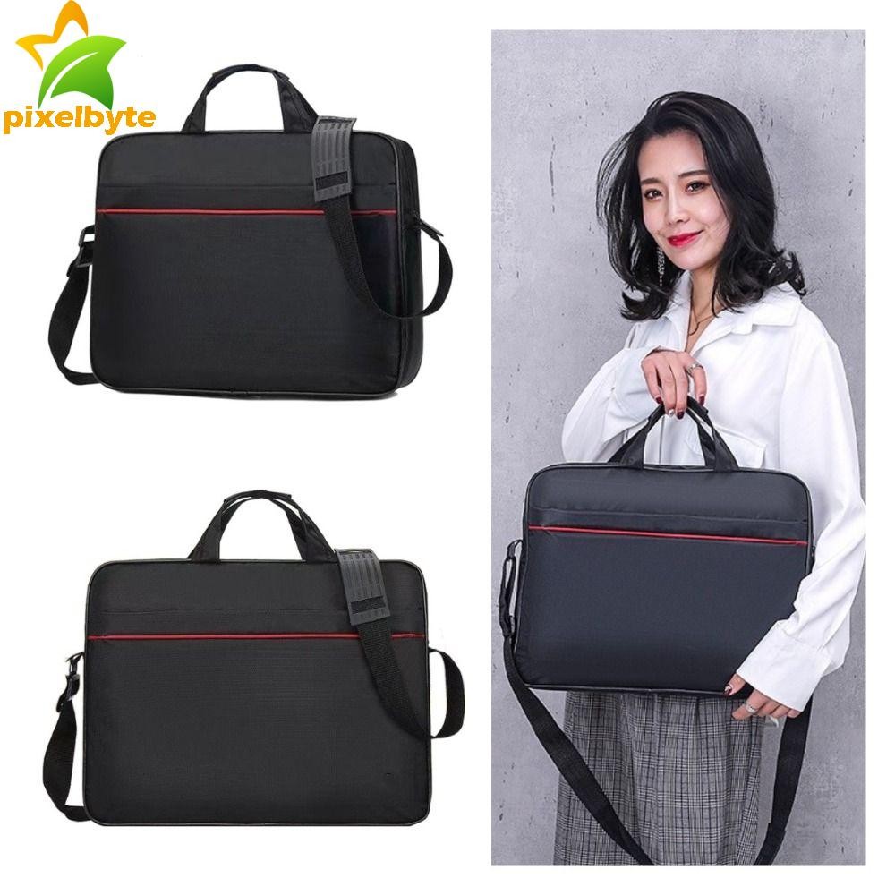 Pixelbyte โฟลเดอร์เอกสาร Cross Body ความจุขนาดใหญ่, Simple Multi-Layer หนาหญิงธุรกิจ