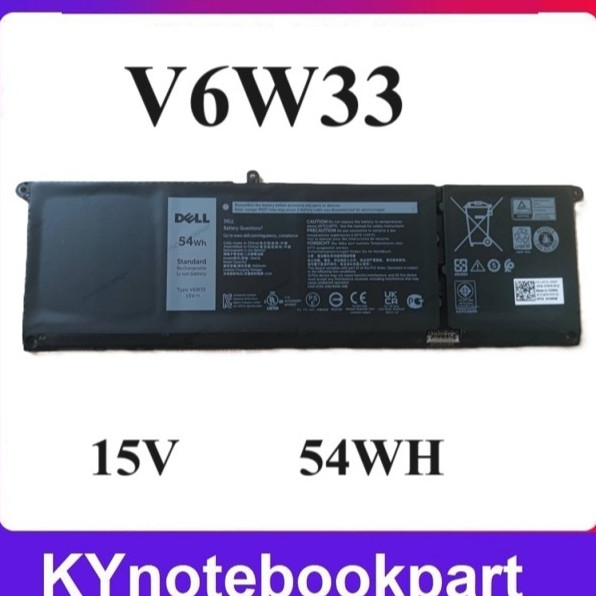 Dell แบตเตอรี่ V6W33 (สำหรับ Inspiron 13 5320 5310, 14 5420, 15 5510 5515 5415, XDY9K N9XX1) Dell Ba