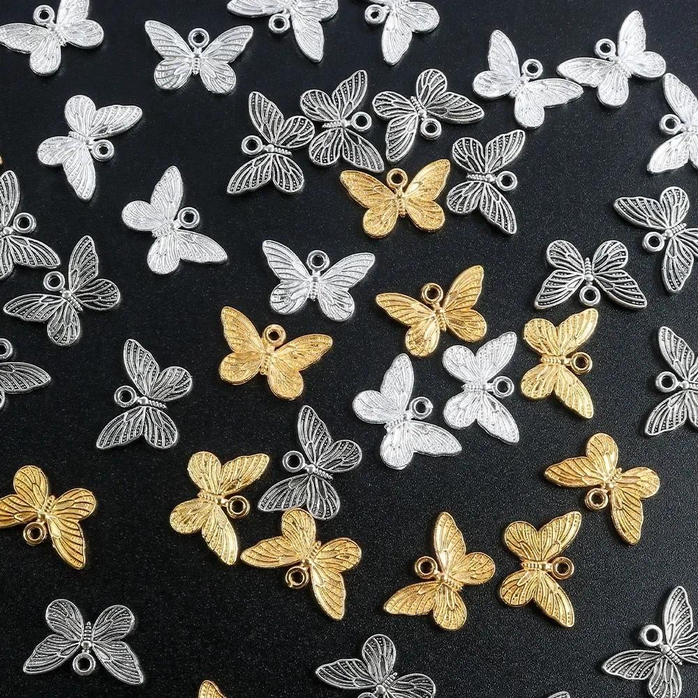 20 ชิ้นโลหะผีเสื้อรูปร่าง Charms จี้หนึ่งหลุมสามสีอุปกรณ์เสริมสําหรับเครื่องประดับทํา DIY Handmade อุปกรณ์อุปกรณ์เสริม