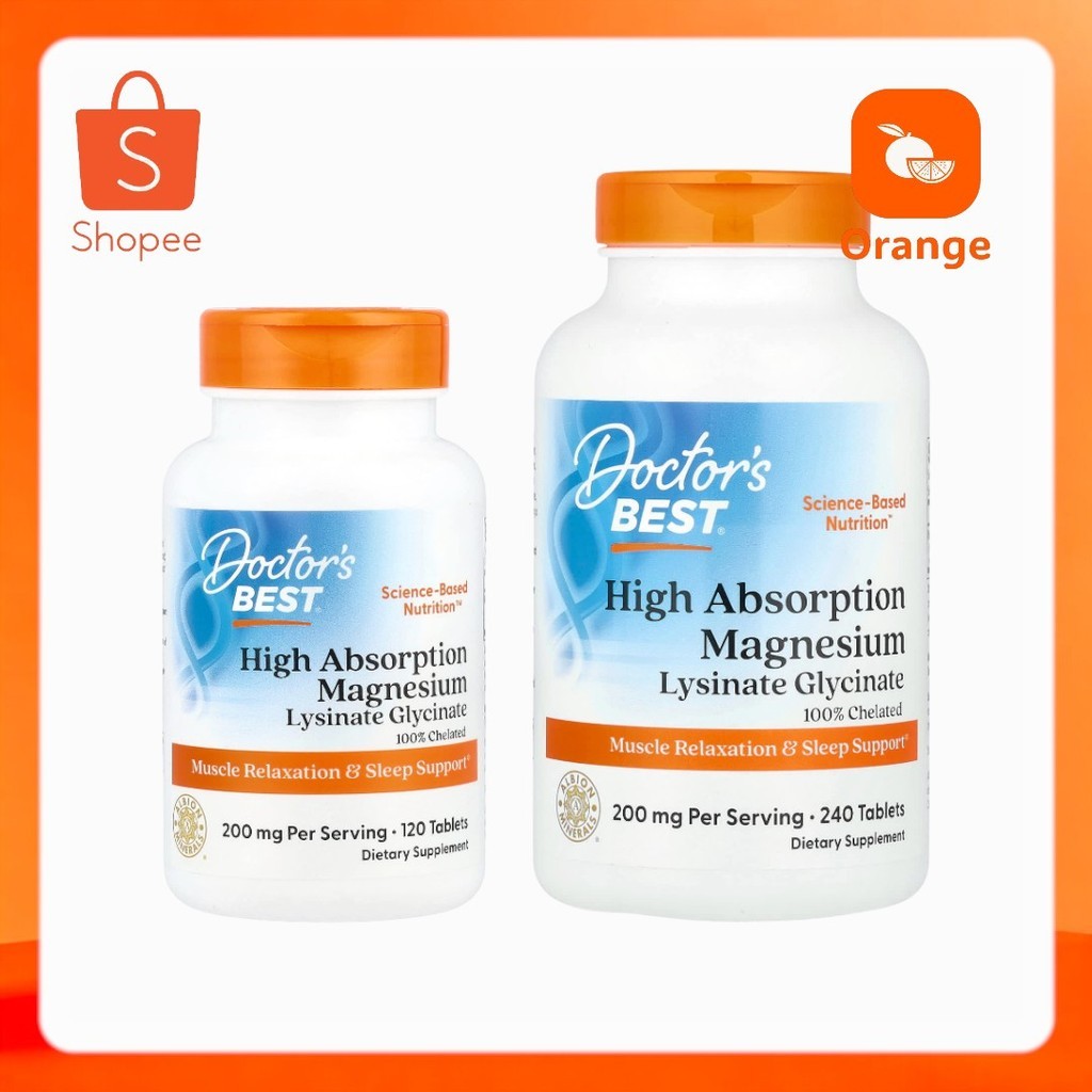 Doctor's Best, High Absorption Magnesium, 200 mg, 120 Tablets, (100 mg per Tablet)