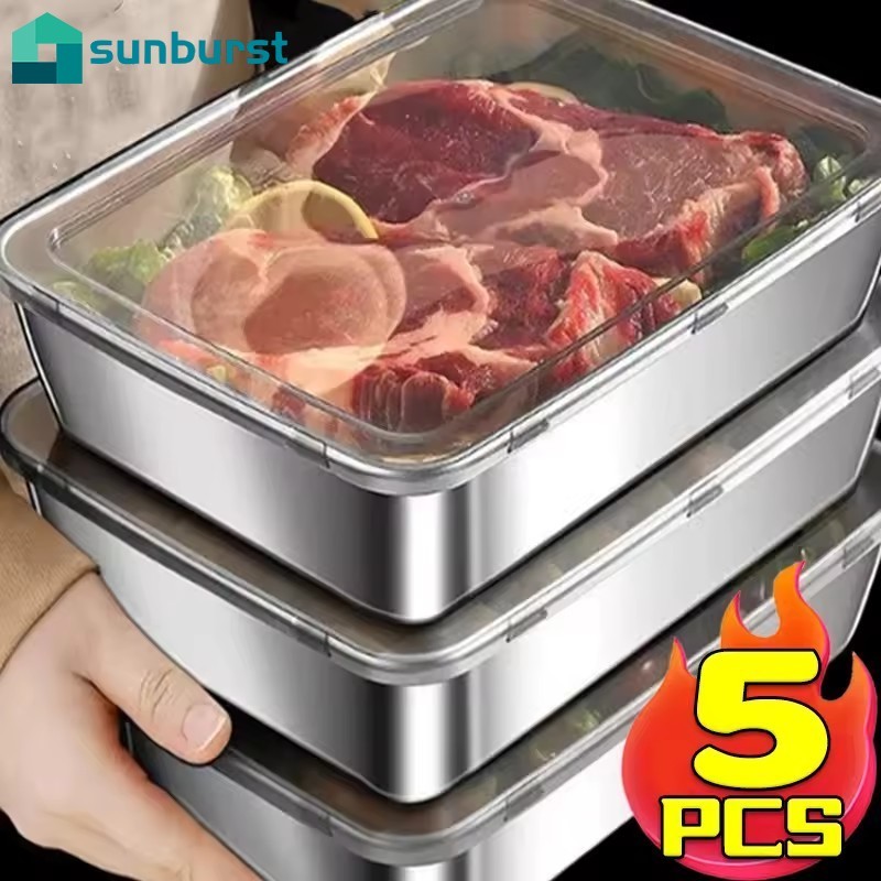 [HGB]กล่องเก็บอาหารสแตนเลสระดับพรีเมียม 316 ลิตร | ภาชนะโลหะ Heavy-Duty 25.7x20 ซม. กันกลิ่นและทนความร้อนสําหรับทําอาหาร/แช่/นึ่ง