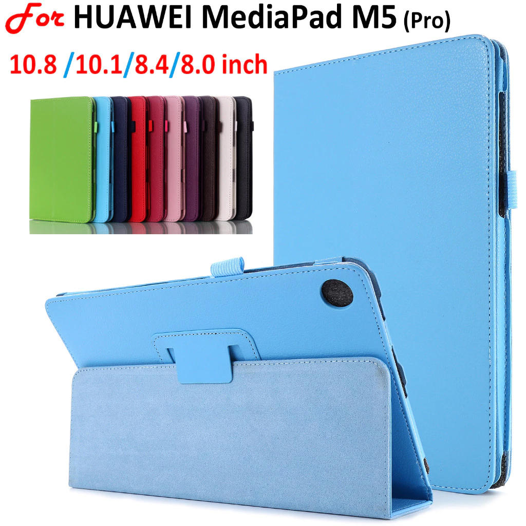 สําหรับ Huawei MediaPad M5 10 Pro 10.8 "M5 Lite 10.1 " 8.0 นิ้ว M5 8 8.4 นิ้วแม่เหล็กพลิกป้องกันกรณี Slim น้ําหนักเบา PU หนัง JDN2-L09 SHT-AL09 CMR-W09 CMR-W09 CMR-W09/W19