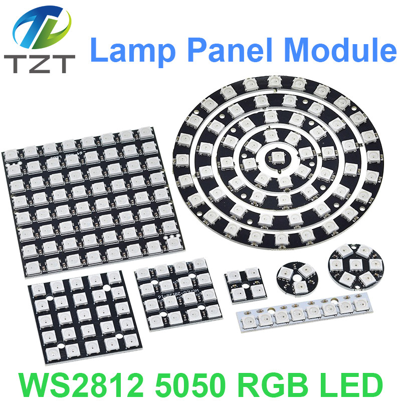 DIY WS2812 WS2812B WS 2811 5050 RGB LED แผงโมดูล 5V 1Bit 4Bit 8Bit 12Bit 16Bit 24Bit Rainbow LED ที่