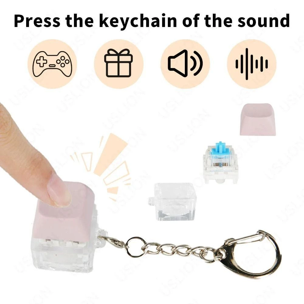 BACKSTAGEEET4FC3 นิ้วคีย์บอร์ด Caps, ปุ่มปุ่ม Keycap Fidget พวงกุญแจ, คีย์บอร์ด DIY พร้อม Light Pass The Time Pinch ของเล่น thumbnail 4