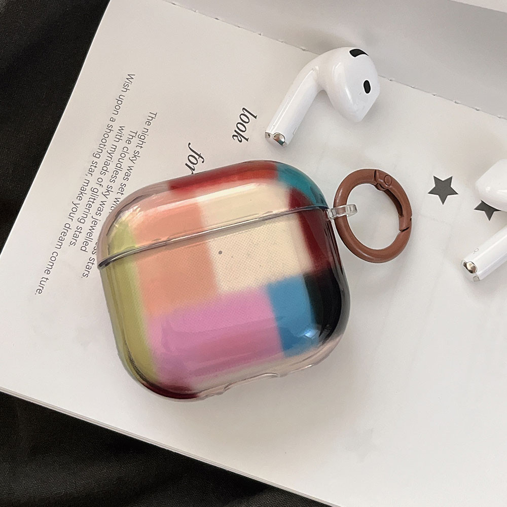 สีฟ้าสีชมพู Splicing สีตารางสําหรับ Airpods Pro3 2025 Pro รูปที่ 6