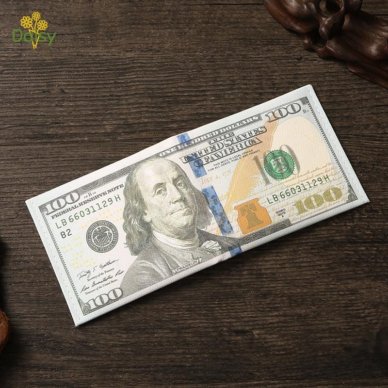 ผ้าใบ Dollar Bill Bifold Wallet พิมพ์ Dollar Bill Money Wallet ของขวัญสําหรับวัยรุ่นเด็กชายหญิง