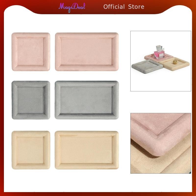 MagiDeal ถาดใส่เครื่องประดับกํามะหยี่หรูหราสําหรับจัดระเบียบอุปกรณ์ในร้านและตู้เสื้อผ้า