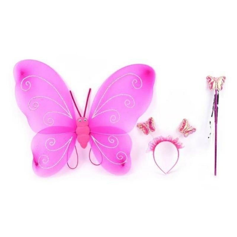 CHILDRENS BUTTERFLY FAIRY WINGS COSTUME SET / FAIRY COSTUME / LED และไม่ติดไฟ LED FAIRY WINGS HEADBA