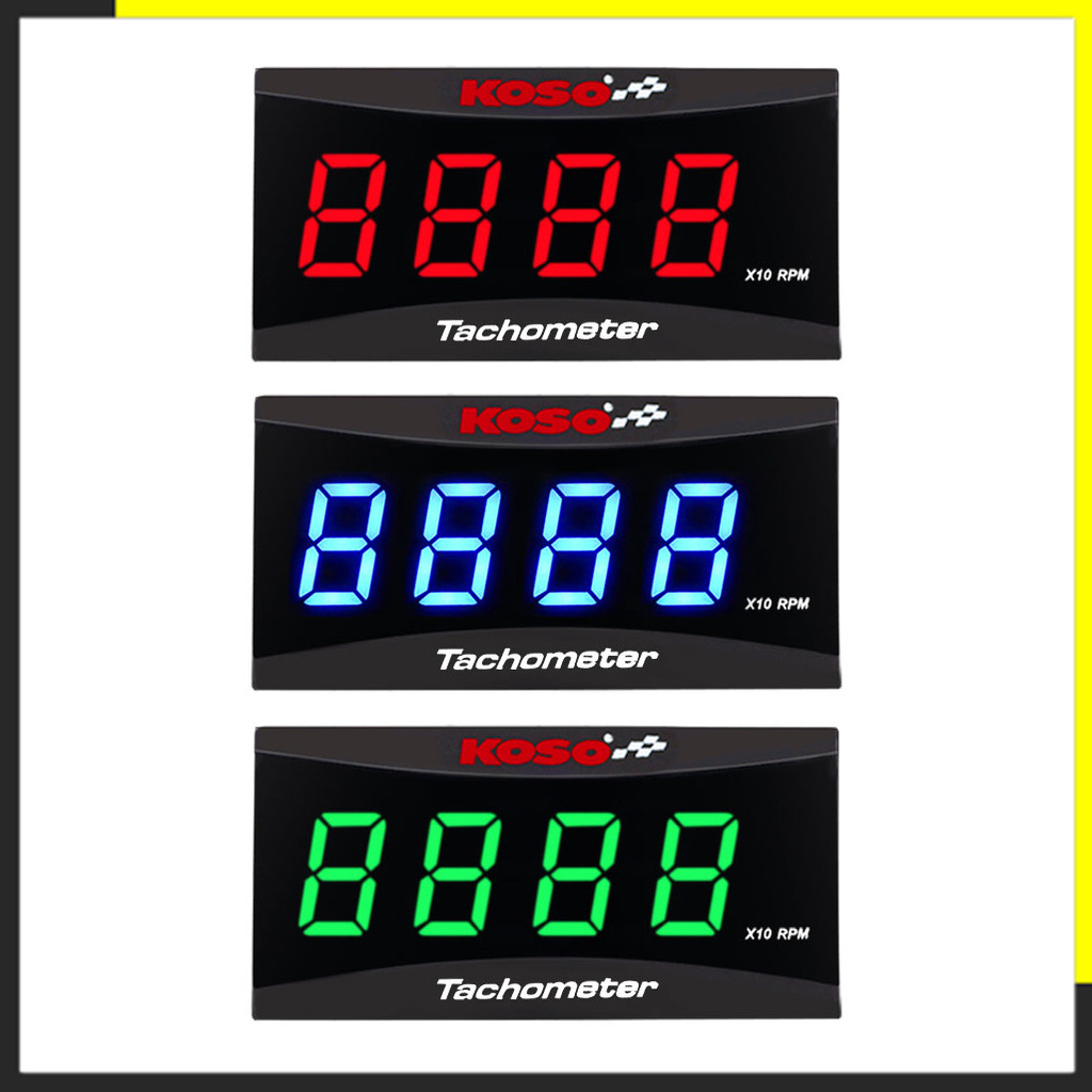 KOSO มาตรวัดความเร็วรอบ,เกจรถจักรยานยนต์พร้อมขาตั้งไฟ LED ดิจิตอลกันน้ำ 0 ~ 20000 RPM