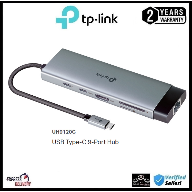 TP-Link UH9120C USB Type-C 9-Port Hub ( Plug & Play ) การขยาย 9-in-1