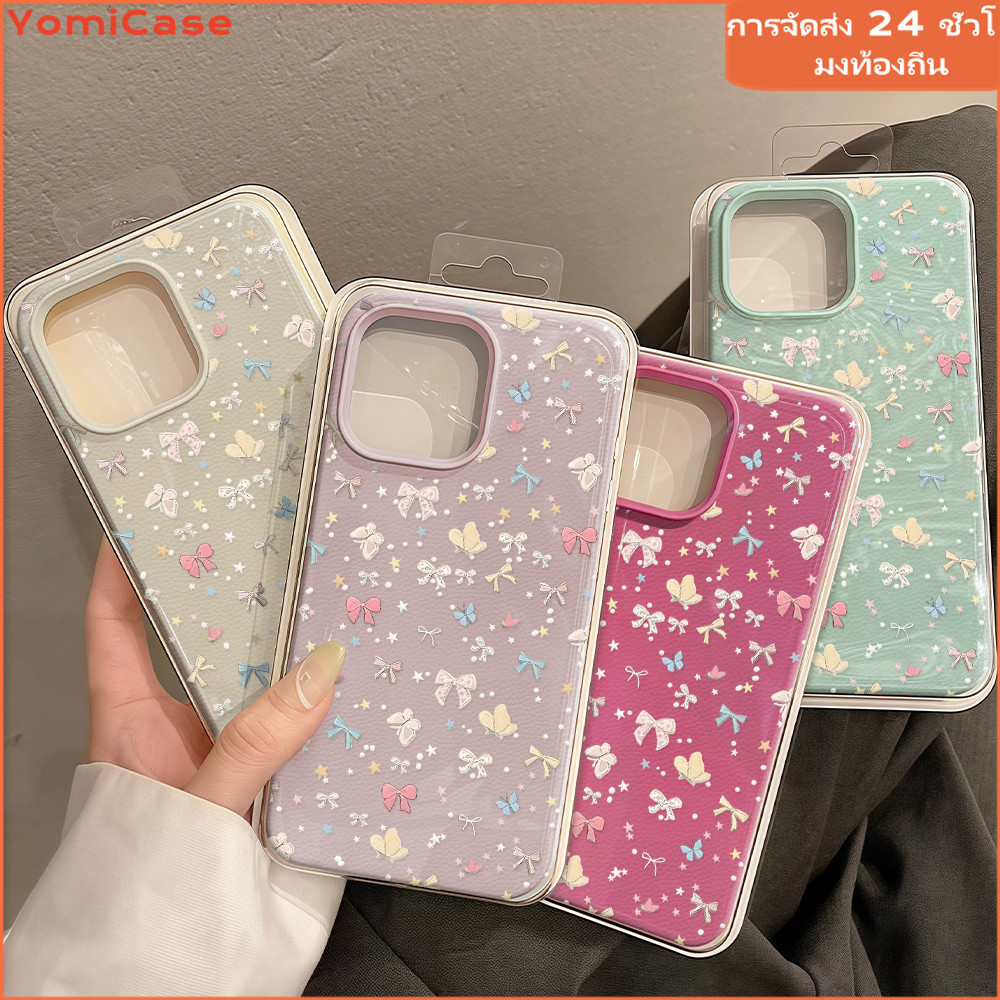 เคสไอโฟน13 11 16promax กรณีโทรศัพท์มือถือโบว์น่ารัก การ์ตูนน่ารักสีลูกกวาด case for iPhone 15 14 12 ProMax XS XR 78 Plus - รูปที่ 6